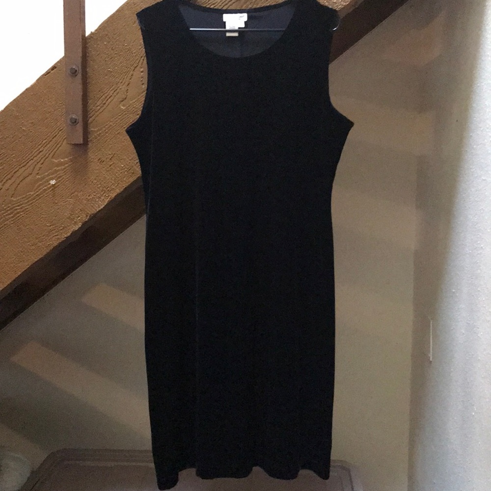Cold water Creek Sleeveless Black Velvet Dress
